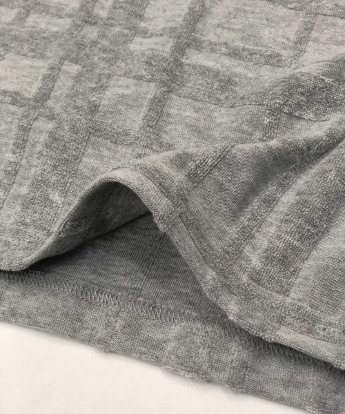 A.S.M（エーエスエム）の「チェック柄 ジャカード パイル 半袖 ポロシャツ（ポロシャツ・メンズ・グレー/ネイビー/ホワイト/ブラック・48/50）」の14枚目の写真