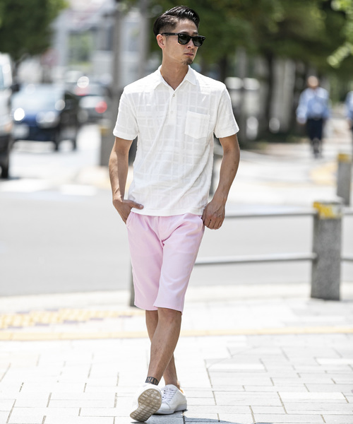 A.S.M（エーエスエム）の「チェック柄 ジャカード パイル 半袖 ポロシャツ（ポロシャツ・メンズ・グレー/ネイビー/ホワイト/ブラック・48/50）」の11枚目の写真