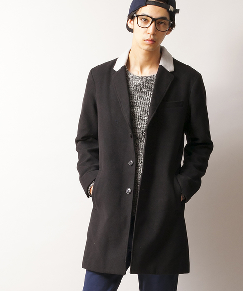 WEGO（ウィゴー）の「WEGO/チェスターコート（チェスターコート・メンズ・グレー/その他1/ブラック/キャメル・MEDIUM/LARGE）」の2枚目の写真