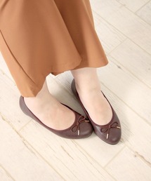 【4E幅広・大きいサイズ】シンプルリボンバレエシューズ