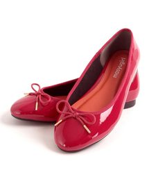【4E幅広・大きいサイズ】シンプルリボンバレエシューズ