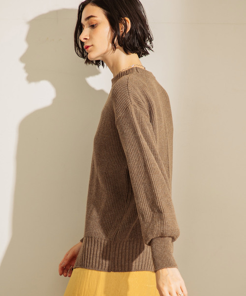 ドゥロワー カシミヤ混 バックジップ ファスナー セーター ニット ブラウン ドゥロワー カシミヤ混 バックジップ ファスナー セーター ニット ブラウン