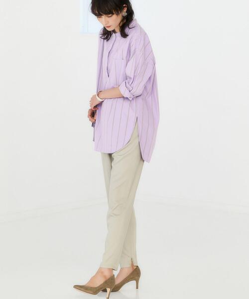 green label relaxing(グリーンレーベルリラクシング)の「◆CFC T/R ドロスト タック テーパード パンツ(その他パンツ・レディース・ブラック/ライム/ライトグレー/ピンク/ベージュ・40/42/34/44/36/38)」の9枚目の写真