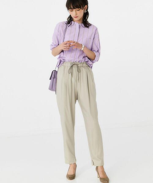 green label relaxing(グリーンレーベルリラクシング)の「◆CFC T/R ドロスト タック テーパード パンツ(その他パンツ・レディース・ブラック/ライム/ライトグレー/ピンク/ベージュ・40/42/34/44/36/38)」の8枚目の写真
