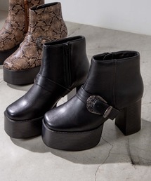 WEGO | WEGO/ウエスタンバックルベルトヒールスクエアトゥブーツ(ブーツ)