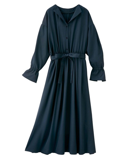 GeeRA（ジーラ）の「開衿シャツワンピース（シャツワンピース・レディース・ネイビー/その他/ベージュ・X-LARGE/XX-LARGE/MEDIUM/LARGE）」の7枚目の写真