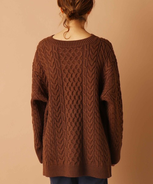 PUAL CE CIN(ピュアルセシン)の「【kanocoさん着用】ケーブルキーネックプルオーバー(ニット/セーター・レディース・ネイビー/グレー/キャメル・FREE)」の20枚目の写真