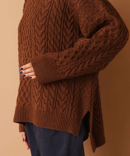 PUAL CE CIN(ピュアルセシン)の「【kanocoさん着用】ケーブルキーネックプルオーバー(ニット/セーター・レディース・ネイビー/グレー/キャメル・FREE)」の11枚目の写真