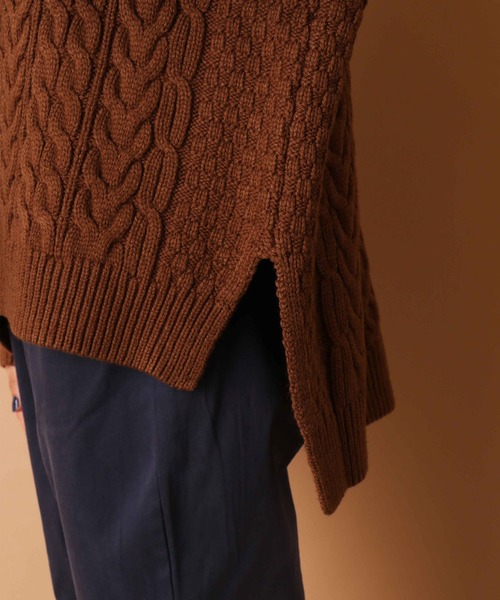 PUAL CE CIN(ピュアルセシン)の「【kanocoさん着用】ケーブルキーネックプルオーバー(ニット/セーター・レディース・ネイビー/グレー/キャメル・FREE)」の15枚目の写真