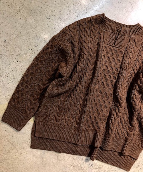 PUAL CE CIN(ピュアルセシン)の「【kanocoさん着用】ケーブルキーネックプルオーバー(ニット/セーター・レディース・ネイビー/グレー/キャメル・FREE)」の6枚目の写真