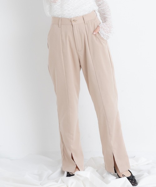 VANNIE U(ヴァニーユー)の「VANNIE U フロントスリットとろみパンツ(その他パンツ・レディース・ライトグリーン/ベージュ/ライトブルー・FREE)」の1枚目の写真