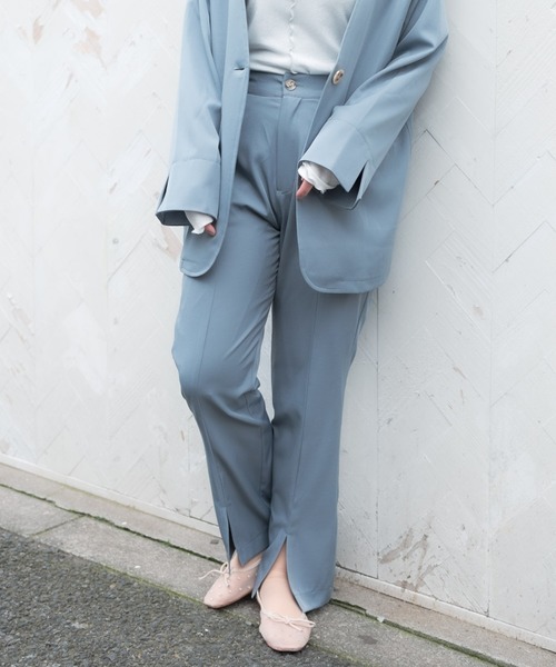 VANNIE U(ヴァニーユー)の「VANNIE U フロントスリットとろみパンツ(その他パンツ・レディース・ライトグリーン/ベージュ/ライトブルー・FREE)」の3枚目の写真