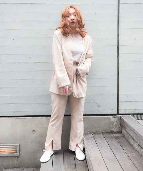 VANNIE U(ヴァニーユー)の「VANNIE U フロントスリットとろみパンツ(その他パンツ・レディース・ライトグリーン/ベージュ/ライトブルー・FREE)」の4枚目の写真