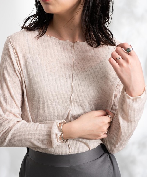 Aunt Marie's（アントマリーズ）の「ソフトシアーメローデザイントップス / AUNT MARIE'S（Tシャツ/カットソー・レディース・ライトグレー/ブラック/ナチュラル・FREE）」の19枚目の写真