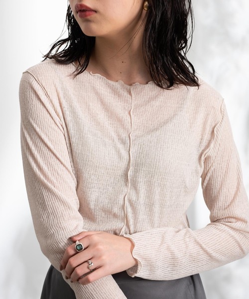 Aunt Marie's（アントマリーズ）の「ソフトシアーメローデザイントップス / AUNT MARIE'S（Tシャツ/カットソー・レディース・ライトグレー/ブラック/ナチュラル・FREE）」の20枚目の写真