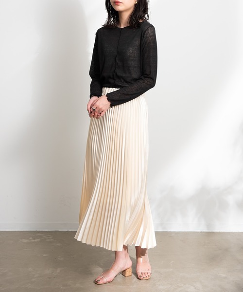 Aunt Marie's（アントマリーズ）の「ソフトシアーメローデザイントップス / AUNT MARIE'S（Tシャツ/カットソー・レディース・ライトグレー/ブラック/ナチュラル・FREE）」の8枚目の写真