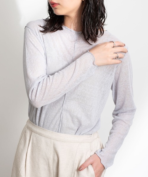 Aunt Marie's（アントマリーズ）の「ソフトシアーメローデザイントップス / AUNT MARIE'S（Tシャツ/カットソー・レディース・ライトグレー/ブラック/ナチュラル・FREE）」の11枚目の写真