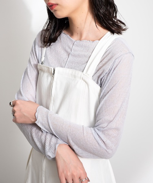 Aunt Marie's（アントマリーズ）の「ソフトシアーメローデザイントップス / AUNT MARIE'S（Tシャツ/カットソー・レディース・ライトグレー/ブラック/ナチュラル・FREE）」の13枚目の写真