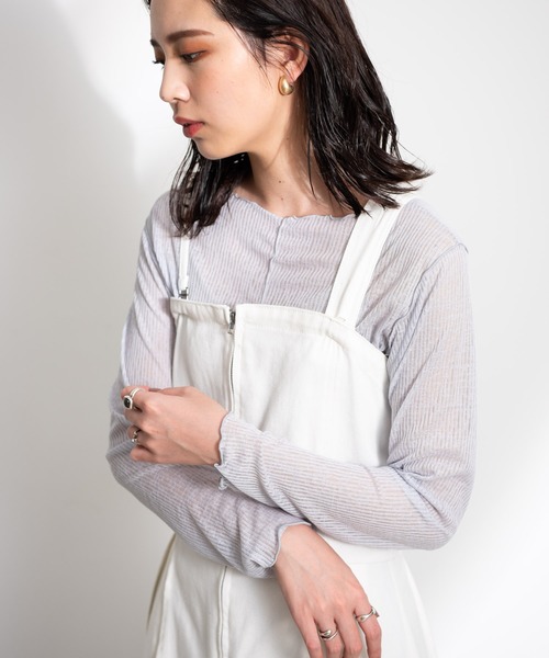 Aunt Marie's（アントマリーズ）の「ソフトシアーメローデザイントップス / AUNT MARIE'S（Tシャツ/カットソー・レディース・ライトグレー/ブラック/ナチュラル・FREE）」の14枚目の写真