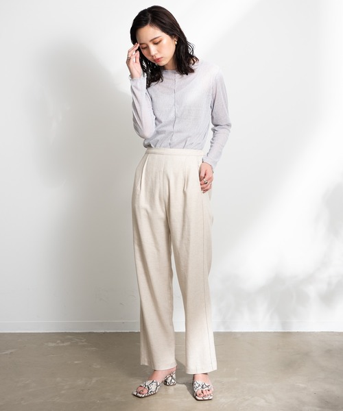 Aunt Marie's（アントマリーズ）の「ソフトシアーメローデザイントップス / AUNT MARIE'S（Tシャツ/カットソー・レディース・ライトグレー/ブラック/ナチュラル・FREE）」の17枚目の写真