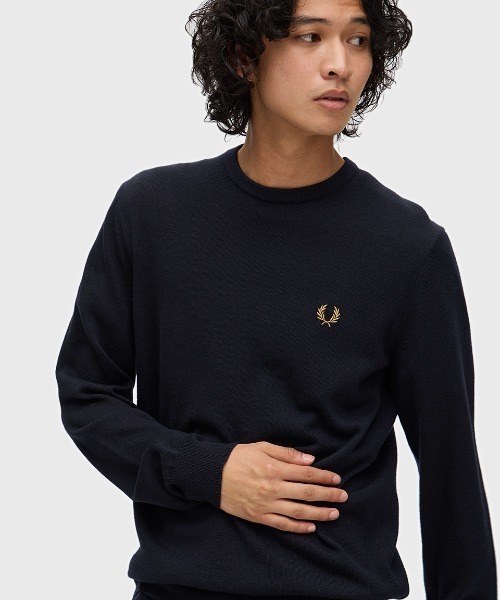 フレッドペリー ブラック クルーネック　ニット Classic Crew Neck Sweater／クラシッククルーネックニット（ニット