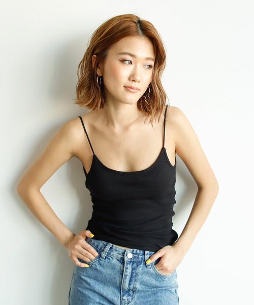 Auntie Rosa Holiday（アンティローザホリデー）の「ナローストラップリブカップキャミソール/バックオープン（その他アンダーウェア/インナー・レディース・ホワイト/ブラック/ブラウン/モカ・FREE）」の3枚目の写真