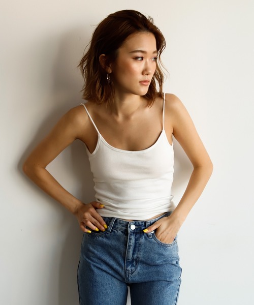 Auntie Rosa Holiday（アンティローザホリデー）の「ナローストラップリブカップキャミソール/バックオープン（その他アンダーウェア/インナー・レディース・ホワイト/ブラック/ブラウン/モカ・FREE）」の5枚目の写真