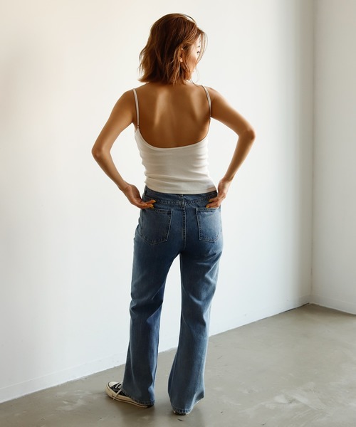 Auntie Rosa Holiday（アンティローザホリデー）の「ナローストラップリブカップキャミソール/バックオープン（その他アンダーウェア/インナー・レディース・ホワイト/ブラック/ブラウン/モカ・FREE）」の9枚目の写真