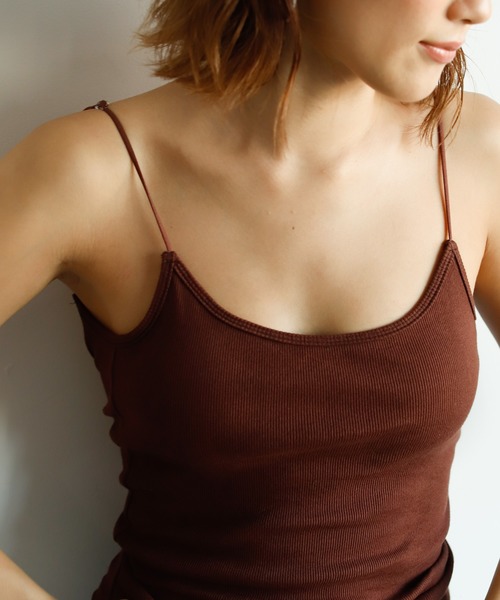 Auntie Rosa Holiday（アンティローザホリデー）の「ナローストラップリブカップキャミソール/バックオープン（その他アンダーウェア/インナー・レディース・ホワイト/ブラック/ブラウン/モカ・FREE）」の19枚目の写真
