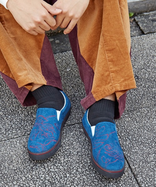 チャイハネ モンステラ刺繍コーデュロイmen Sスリッポン スリッポン チャイハネ チャイハネ のファッション通販 Zozotown