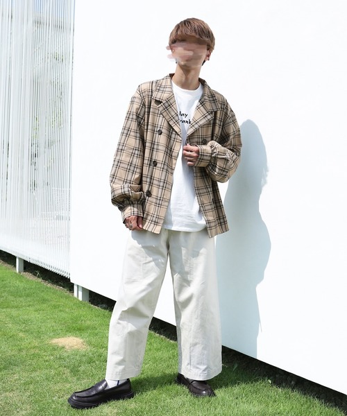 PairPair(ペアペア)の「ダブルボタンチェックシャツ(シャツ/ブラウス・メンズ・ライトベージュ/ブラック/ベージュ・FREE)」の11枚目の写真