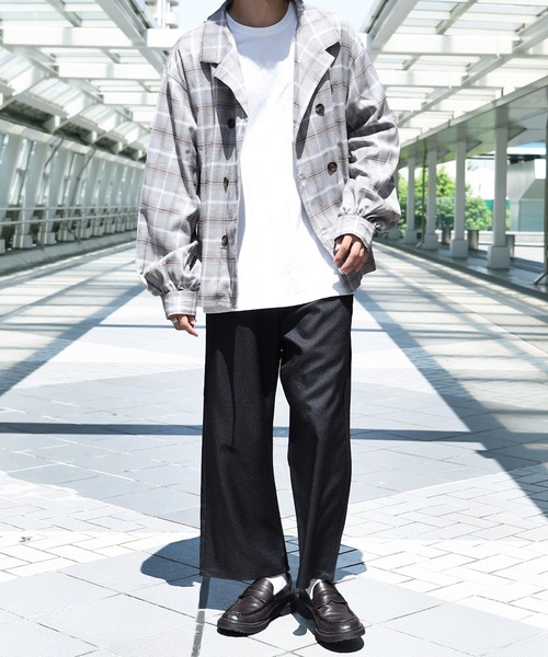 PairPair(ペアペア)の「ダブルボタンチェックシャツ(シャツ/ブラウス・メンズ・ライトベージュ/ブラック/ベージュ・FREE)」の16枚目の写真