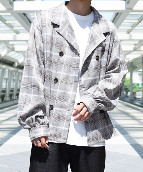 PairPair(ペアペア)の「ダブルボタンチェックシャツ(シャツ/ブラウス・メンズ・ライトベージュ/ブラック/ベージュ・FREE)」の17枚目の写真