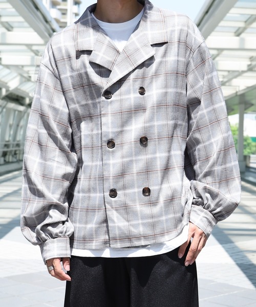 PairPair(ペアペア)の「ダブルボタンチェックシャツ(シャツ/ブラウス・メンズ・ライトベージュ/ブラック/ベージュ・FREE)」の18枚目の写真