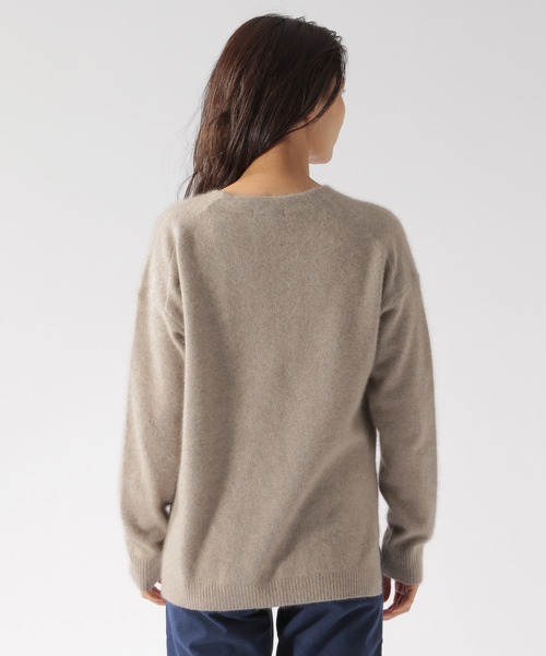 BAYFLOW（ベイフロー）の「ラクーンMIX Vネックニットプルオーバー（ニット/セーター・レディース・ライトブルー/ベージュ/パープル/マスタード/オレンジ/ネイビー・SMALL/MEDIUM）」の14枚目の写真