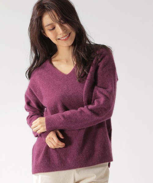 セール】ラクーンMIX Vネックニットプルオーバー（ニット/セーター