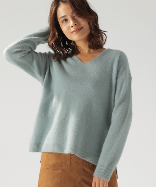 セール】ラクーンMIX Vネックニットプルオーバー（ニット/セーター
