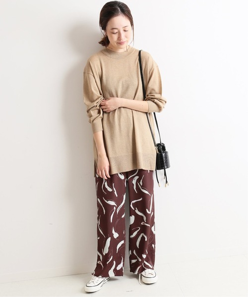 SLOBE IENA(スローブイエナ)の「ウォッシャブル ハイゲージモックネックプルオーバー【手洗い可能】◆(ニット/セーター・レディース・ブルー/ベージュ/ネイビー・FREE)」の4枚目の写真