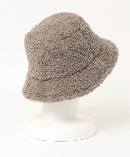 SpRay(スプレイ)の「ボアバケットハット(ハット・レディース・ブラック/アイボリー/グレイッシュベージュ・FREE)」の4枚目の写真