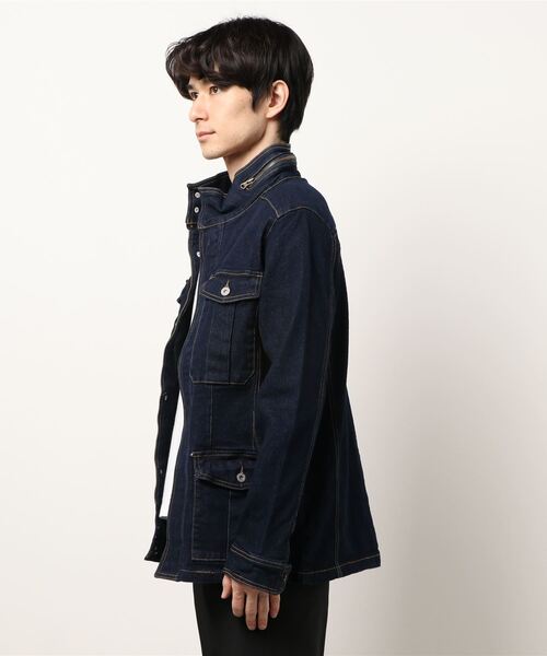 STYLEBLOCK（スタイルブロック）の「ストレッチデニムM-65（デニムジャケット・メンズ・ワンウォッシュ/ホワイト/ネイビー・L/M）」の6枚目の写真