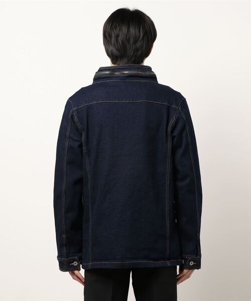 STYLEBLOCK（スタイルブロック）の「ストレッチデニムM-65（デニムジャケット・メンズ・ワンウォッシュ/ホワイト/ネイビー・L/M）」の4枚目の写真