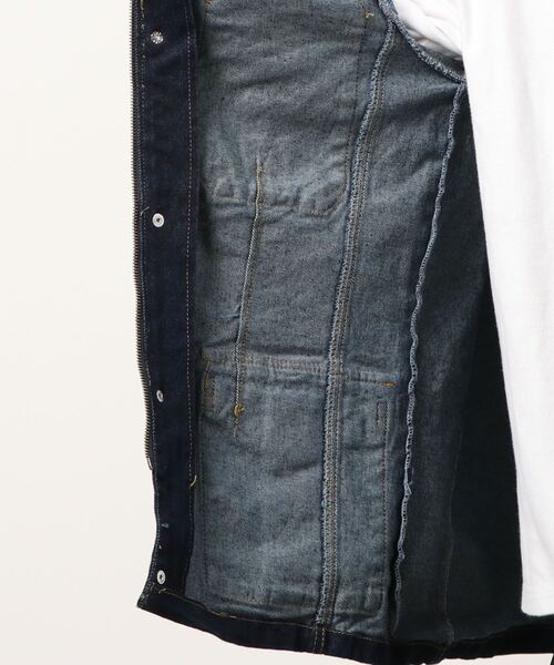 STYLEBLOCK（スタイルブロック）の「ストレッチデニムM-65（デニムジャケット・メンズ・ワンウォッシュ/ホワイト/ネイビー・L/M）」の5枚目の写真