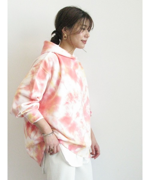 Sugar spoon（シュガースプーン）の「・SUGAR SPOON タイダイウラケパーカー＊（パーカー・レディース・ピンク/パープル/グリーン/ブルー・FREE）」の5枚目の写真