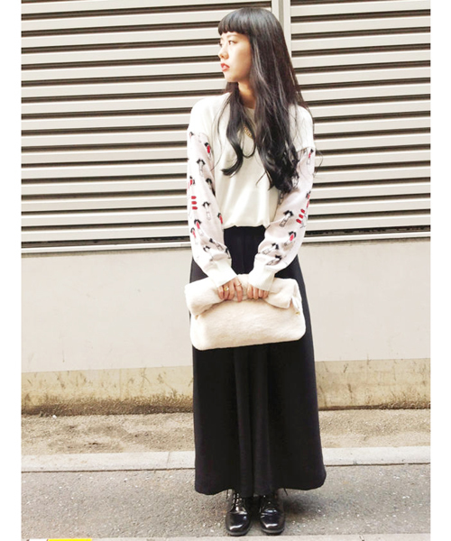 goocy（グースィー）の「ファーロールクラッチBag（クラッチバッグ・レディース・ブラック/アイボリー/ミント・FREE）」の2枚目の写真