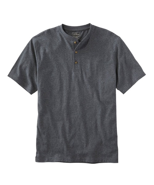 L.L.Bean（エルエルビーン）の「ケアフリー・アンシュリンカブル・ティ、半袖　ヘンリー ジャパン・フィット（Tシャツ/カットソー・メンズ・ホワイト/ブラック/ネイビー/ヘザーグレー/ネイビー系/グレイッシュブルー/ヘザーチャコール・SMALL/MEDIUM/LARGE/X-LARGE/XX-LARGE）」の4枚目の写真