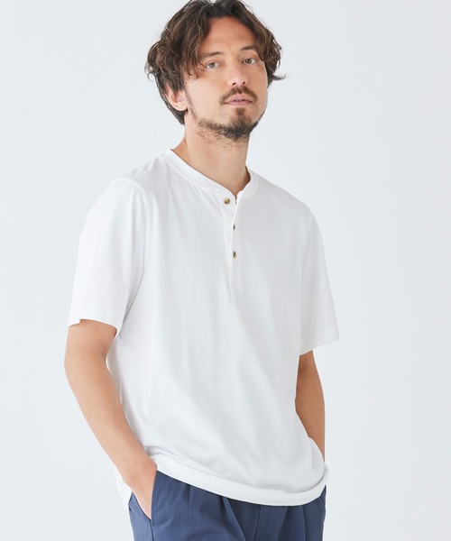 L.L.Bean（エルエルビーン）の「ケアフリー・アンシュリンカブル・ティ、半袖　ヘンリー ジャパン・フィット（Tシャツ/カットソー・メンズ・ホワイト/ブラック/ネイビー/ヘザーグレー/ネイビー系/グレイッシュブルー/ヘザーチャコール・SMALL/MEDIUM/LARGE/X-LARGE/XX-LARGE）」の19枚目の写真