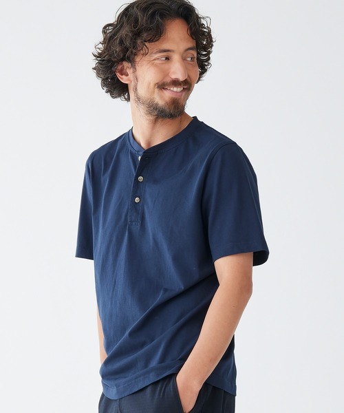 L.L.Bean（エルエルビーン）の「ケアフリー・アンシュリンカブル・ティ、半袖　ヘンリー ジャパン・フィット（Tシャツ/カットソー・メンズ・ホワイト/ブラック/ネイビー/ヘザーグレー/ネイビー系/グレイッシュブルー/ヘザーチャコール・SMALL/MEDIUM/LARGE/X-LARGE/XX-LARGE）」の8枚目の写真