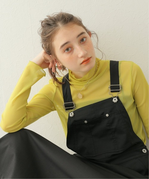 JOURNAL STANDARD（ジャーナルスタンダード）の「シアーネットハイネックプルオーバー5（Tシャツ/カットソー・レディース・ライトグレー/イエロー/アイボリー/ピンク・FREE）」の4枚目の写真