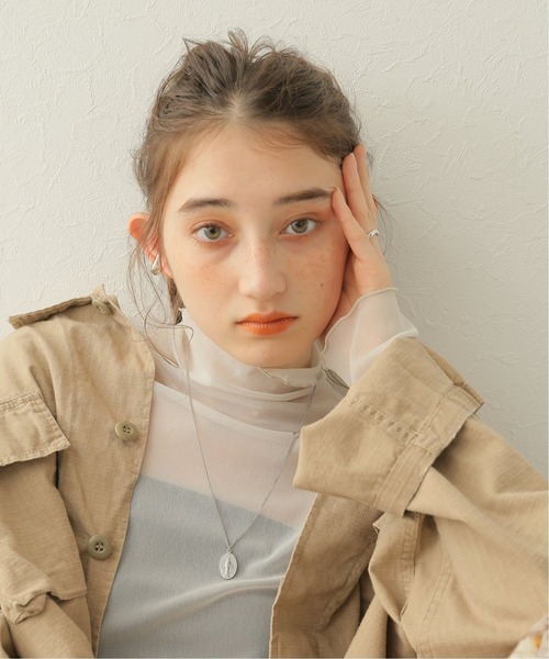 JOURNAL STANDARD（ジャーナルスタンダード）の「シアーネットハイネックプルオーバー5（Tシャツ/カットソー・レディース・ライトグレー/イエロー/アイボリー/ピンク・FREE）」の2枚目の写真