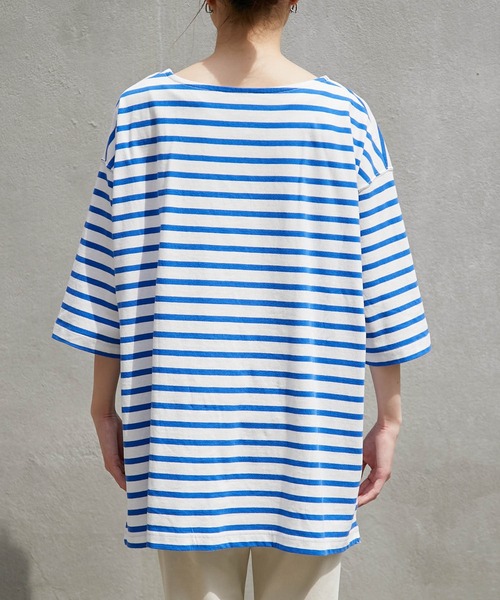 CIAOPANIC TYPY（チャオパニックティピー）の「【ZOZOTOWN限定】バスクボーダーオーバーハーフスリーブTee（Tシャツ/カットソー・レディース・ホワイト/グリーン/ブルー/ホワイト系その他/オレンジ・ONE SIZE）」の21枚目の写真